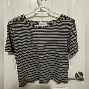 Vintage Sussan 90s Striped Cropped Tee - Size L